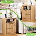 thumbnail image 6 of FANRAL Nightstand Set of 2,LED Nightstands with Charging Station,Fluted Design Bedside Table with RGB LED Lighting,Mid Century Modern Small Dresser with Storagee,Natural Oak Night Stand, 6 of 8