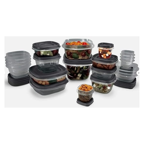 Easy Find Lids Food Storage Containers 46-Piece Set BPA-free Freezer Dishwasher Microwave-Safe Black