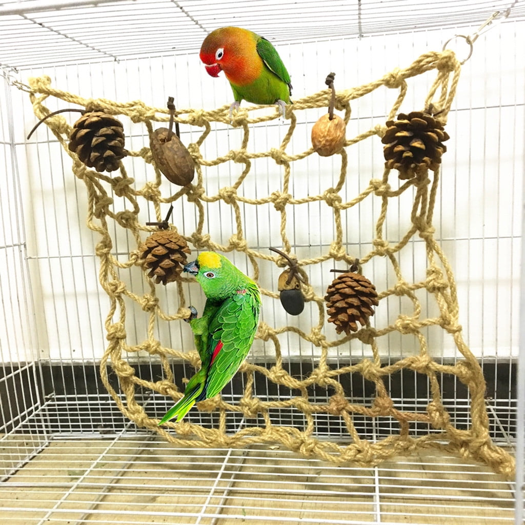7PCS kathson Bird Perch Stand Toys Natural Wild Grape Parrots Stick Cagestand Pole Grinding Paw Climbing Standing Branches Toy Cage Accessories for Parakeet Budgies Conure Cockatiels 