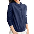 thumbnail image 3 of XIAONU Womens Hoodies Baggy -Lined Knitted Hoodie Sweatshirts Solid Color Long Sleeve Drawstring Pullover Hooded, 3 of 5