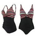 thumbnail image 3 of Swimsuits for Women One PieceTummy Control V Neck Tankini Bathing Suits  S-3XL, 3 of 6