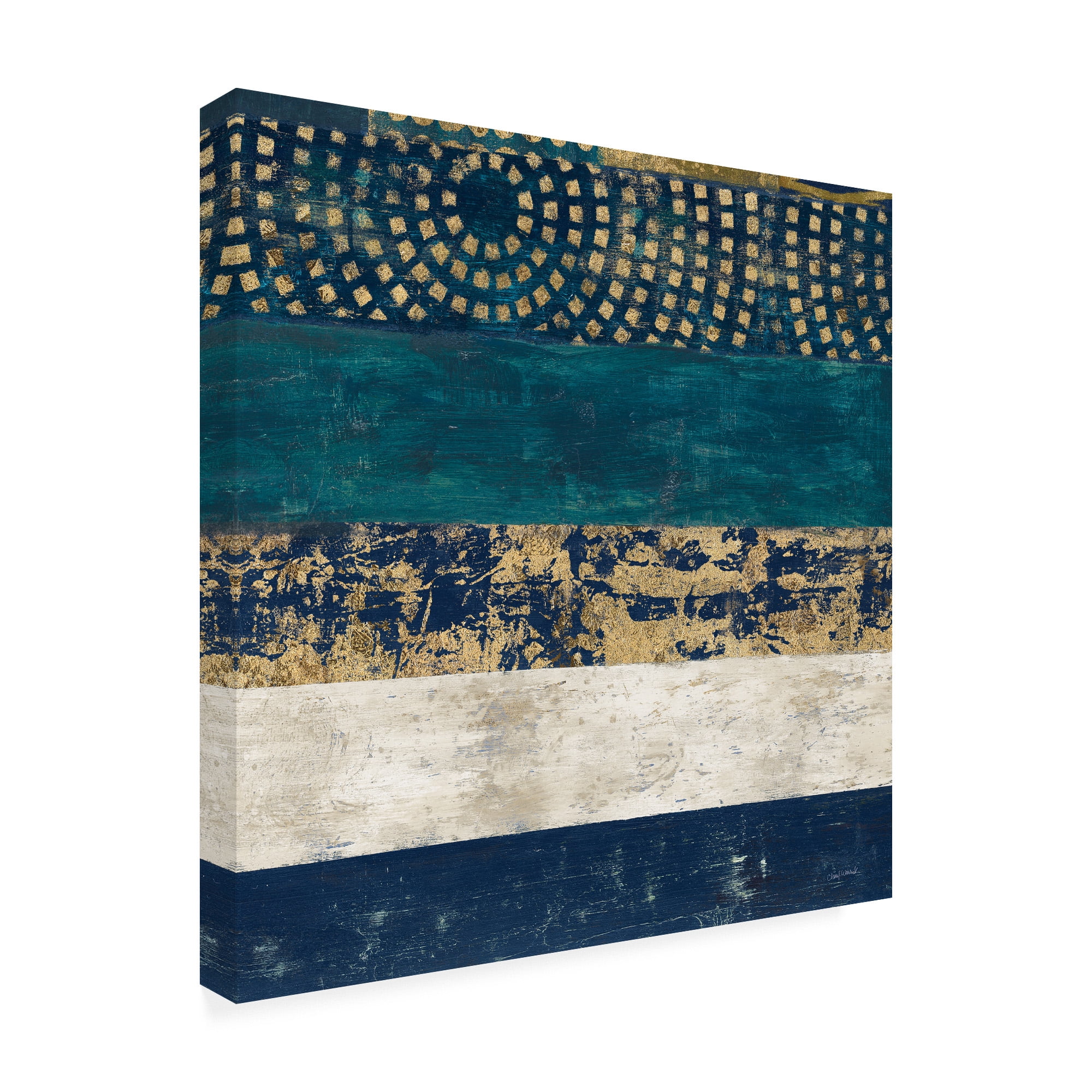 Trademark Fine Art 'Juxtapose V Metallic' Canvas Art by Cheryl Warrick