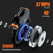 INMOTION V11Y Electric Unicycle, 18 Off-Road Tire, 2500W Motor, Hydraulic Suspension, 37mph Speed, 74.59 Mile Range