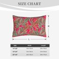 thumbnail image 3 of Plush Throw Pillow Covers, Red Green Paisley Pillow Cases with Invisible Zipper, Breathable Microfiber Pillow Cases Standard Size for Sleeping Bedroom Sofa Living Room 16x24, 3 of 5