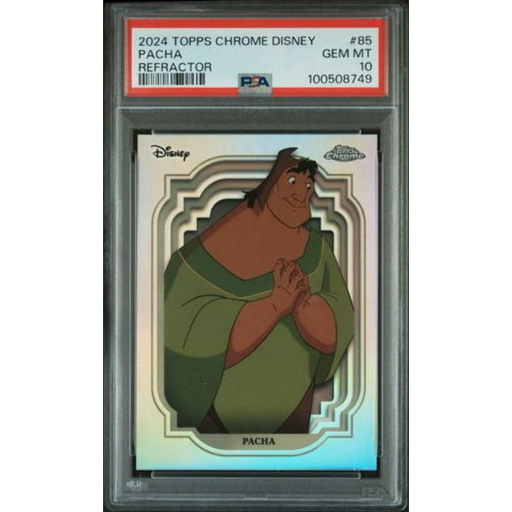 Graded 2024 Topps Chrome Disney Silver Refractor Pacha #85 Card PSA 10 Gem Mint