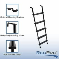 RecPro RV Bunk Ladder 66" | Black or Silver Color Options | Mounting Brackets Included | Aluminum | Made in USA (Black)