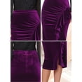 thumbnail image 5 of DARING DIVA Women's Ruffled Ruched Cocktail Midi Skirts XX-Large Purple, 5 of 6