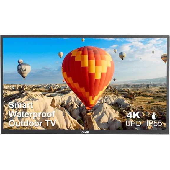 SYLVOX Outdoor TV, 43 inch Weatherproof TV Partial Sun 1000 Nits Brightness, 4K UHD LED IP55 Waterproof TV Support ATSC & NTSC Wifi, Bluetooth (Deck Series)