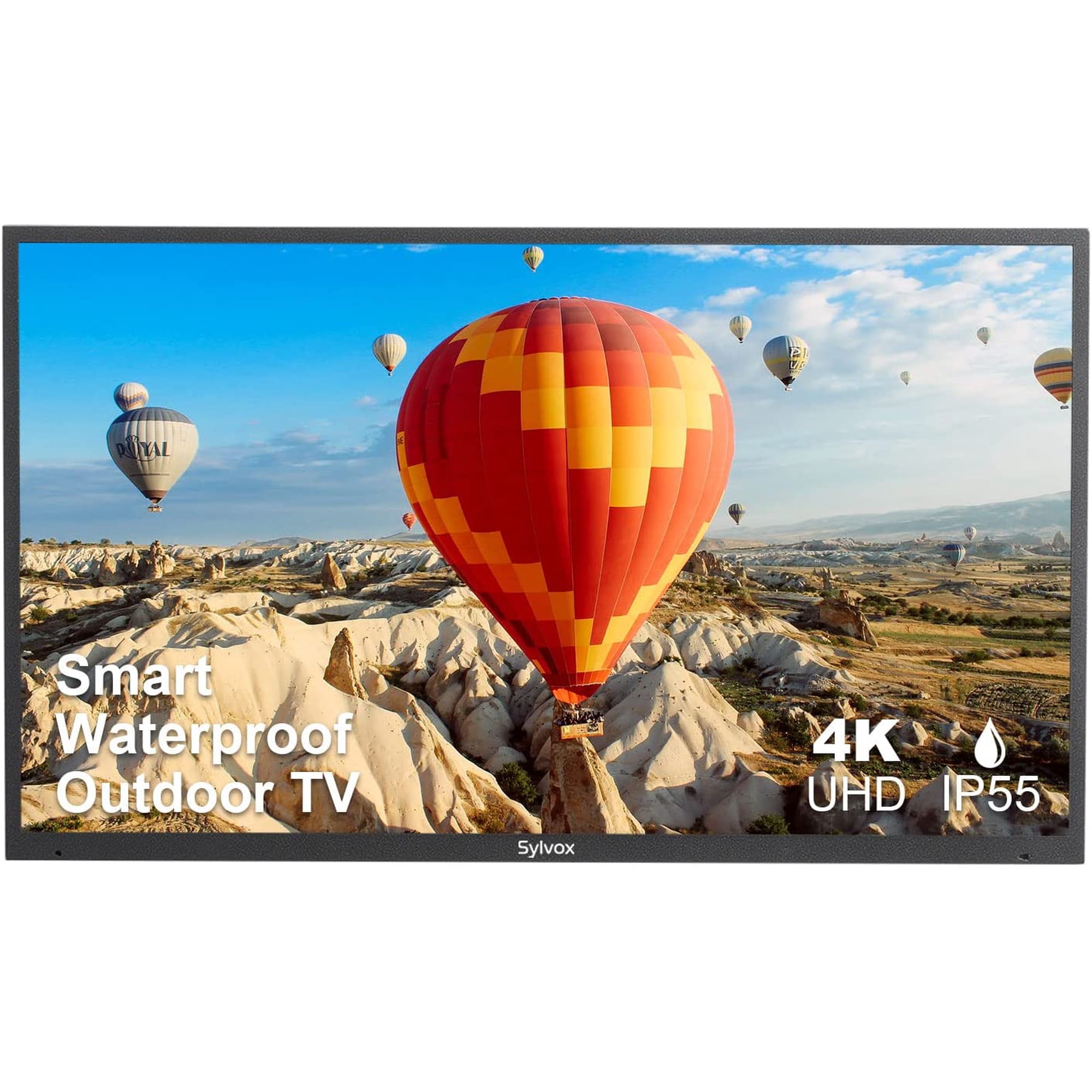 SYLVOX Outdoor TV, 43 inch Weatherproof TV Partial Sun 1000 Nits Brightness, 4K UHD LED IP55 Waterproof TV Support ATSC & NTSC Wifi, Bluetooth (Deck Series)