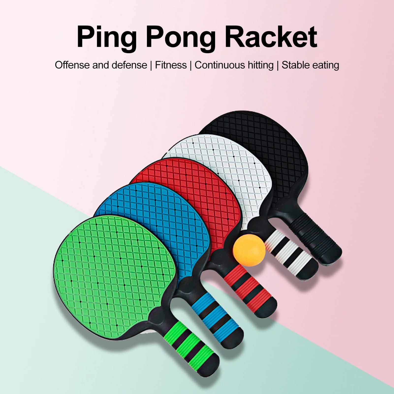 YIFAEUX Ping Pong Paddles Silicone Table Tennis Racket Pingpong Training Bat with Ergonomic Handle for Beginner