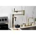 thumbnail image 3 of Kingston Brass KS4702DKL Kaiser Deck Mount Pot Filler Faucet, Polished Brass, 3 of 9