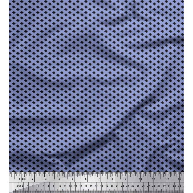 Soimoi Silk Fabric Ikat Geometric Print Fabric by Yard 42 Inch Wide