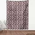 thumbnail image 4 of Floral Fabric by the Yard, Rhythmic Pattern Hand Drawn Like Ornamental Orchid Flowers Art Print, Upholstery Fabric for Dining Chairs Home Decor Accents, Dark Warm Taupe and White by Ambesonne, 4 of 5