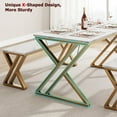 thumbnail image 3 of QinaQin Juego de comedor de 3 piezas para 4 personas con 2 bancas, estructura metálica y cubierta tipo madera, ideal para comedor o espacios pequeños, 3 of 7
