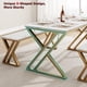 thumbnail image 3 of QinaQin Juego de comedor de 3 piezas para 4 personas con 2 bancas, estructura metálica y cubierta tipo madera, ideal para comedor o espacios pequeños, 3 of 7