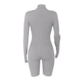 thumbnail image 4 of Snoarin Summer Plus Size Pull On Capris for Women Ribbed Jumpsuits Ribbed Workout Rompers Long Sleeve Exercise Zipper Jumpsuit Trousers for Women on Clearance, 4 of 7