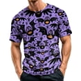 thumbnail image 3 of Halloween Shirts for Men Short Sleeve Round Neck Pumpkin Bat Print Pullovers Causal Loose Funny T Shirts, 3XL, 3 of 7