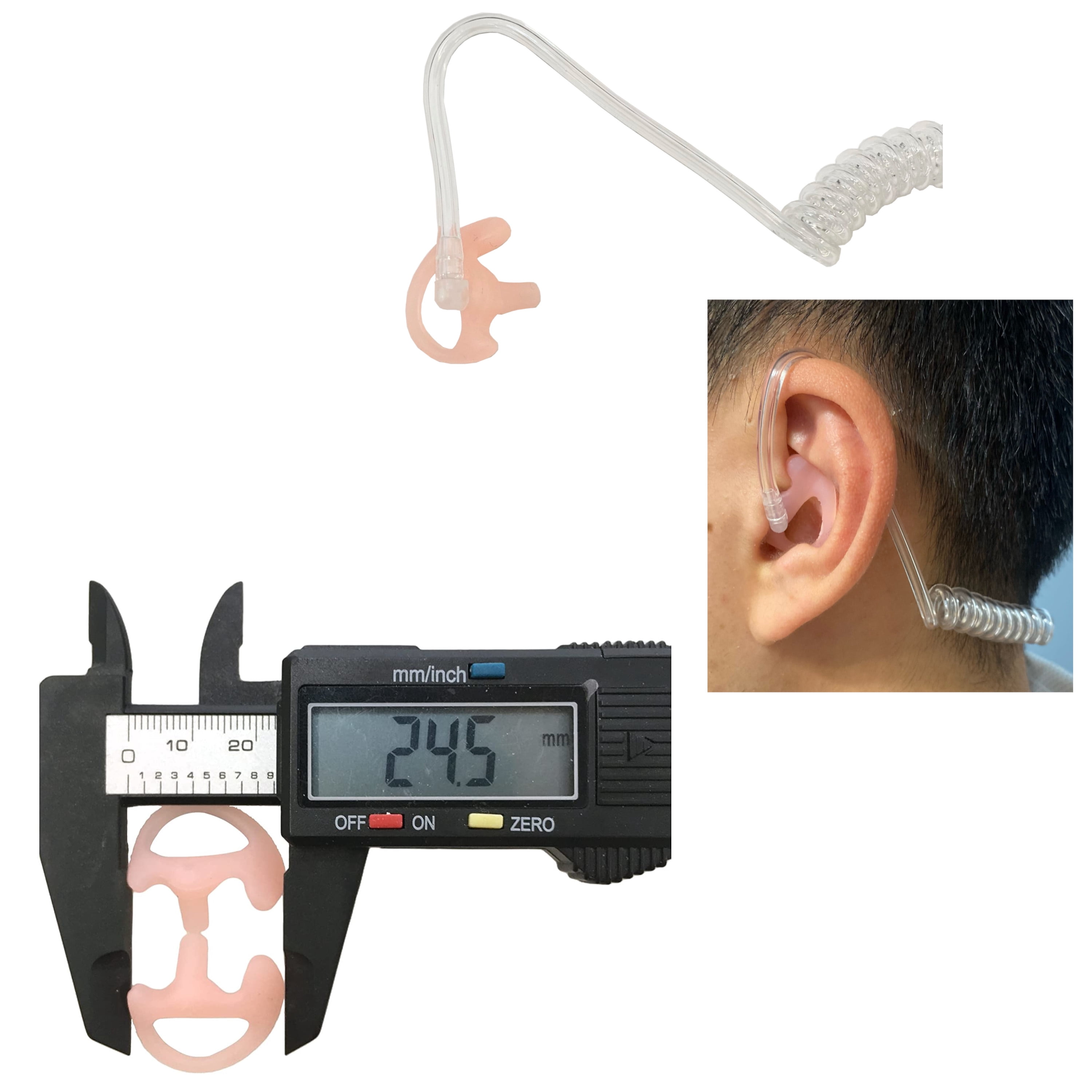 MaximalPower Headset for Motorola P6620 XIR P6600 E8600 E8608 XPR3300 XPR3500 XIR Headset with PTT Mic Acoustic Clear Coil Tube with Ear Insert & Ear Bud (Earpiece +Ear Insert+Earbuds)