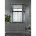 thumbnail image 5 of 3S Brother's Sheer Curtains Kitchen Valance Set of 3 Hanging Rod Pocket Window Valance Treatments Decorative Valances Tiers Café Curtains ( Teal Green 50"x14"Valance - 24"x40"Tiers), 5 of 6