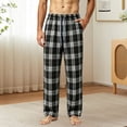 thumbnail image 2 of StSilkitty Mens Pajama Pants Plaid Elastic Waist Drawstring Lounge Pants Lightweight Sleepwear Trousers with Pockets, 2 of 6