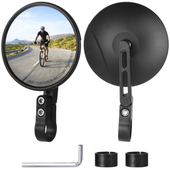 Motorcycle Rear View Mirrors, Adjustable Bike Bar End Side Mirrors, Fits 22 mm (7/8") or 25.4 mm (1") Handlebars, Compatible with Most E-bike, Motorcycle, Scooters