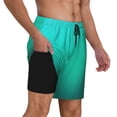 thumbnail image 3 of Picia Turquoise Light Blue pattern Mens Swim Trunks with Compression Liner Stretch Beach Shorts Quick Dry with Zipper Pockets No-Chafing Board Shorts-3X-Large, 3 of 9