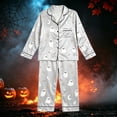 thumbnail image 2 of CONZONE Halloween Girls Pajamas Set Big Girls Printed Long Sleeve Button Down Tops and Pants Hallowmas Sleepwear Cozy 2 Piece Pjs Set for Girls Size 11-12 Years, 2 of 3