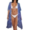 thumbnail image 4 of SCRAWLGOD Galaxy Sea Turtle Print Beach Cover Ups for Women Long Open Front Bathing Suit Cover Up Lightweight Quick Dry Swimsuit Coverup for Pool Party, 4 of 6