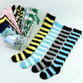 thumbnail image 5 of Extra Long Cotton Stripe Thigh High Socks Over the Knee High Socks, 5 of 5