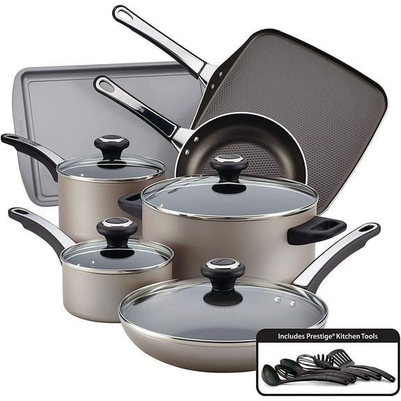 Farberware 17 Piece Nonstick Cookware, Chocolate