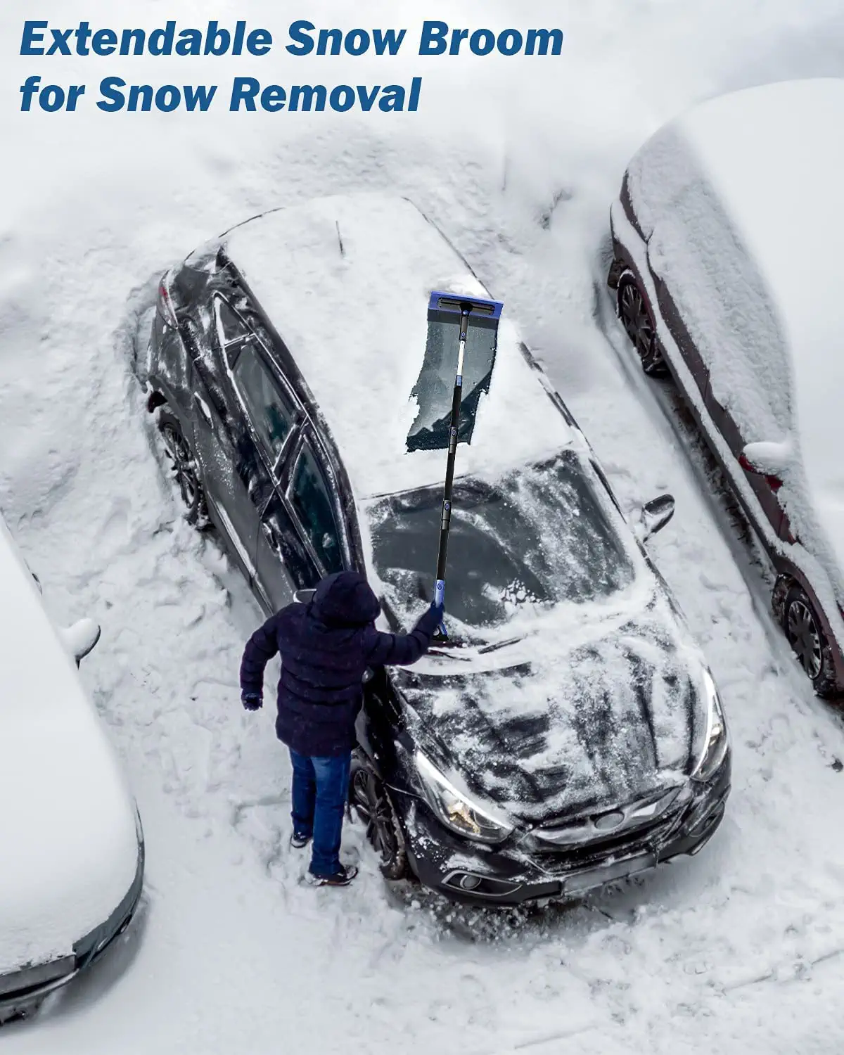 JOYTUTUS 41.5″Extendable Snow Brush and Ice Scraper, 270°Pivoting Snow  Scraper Brush for Car Windshield, Telescoping Ice Scraper, Foam Grip, Heavy  Duty Snow Remover for Cars, Trucks, SUV