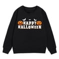 thumbnail image 1 of MIASHUI Halloween Girls Sweatshirt Cozy Letter Design Pumpkin Bat Pattern Festive Autumn Winter Warm Hoodies for Children, 1 of 5
