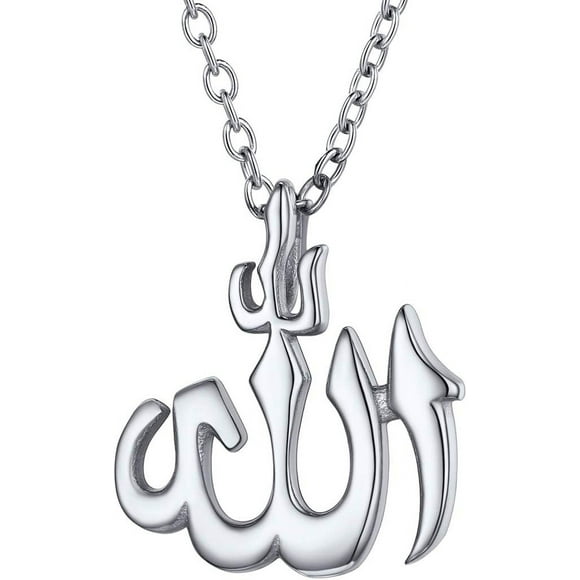 shiyou-CZ Allah Pendant Necklace with Chain Platinum / 18K Gold Plated Muslim Jewelry Islamic Pendant for Men Women
