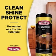 Weiman Furniture Cleaning Wipes, Household, Wood, Disposable, 30 count
