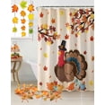 thumbnail image 5 of Thanksgiving Turkey Shower Curtains for Bathroom, Fall Pumpkin Maple Leaf Waterproof Fabric Shower Curtain for Bathroom Bathtub Decoration, Machine Washable, 60"x72", 5 of 9