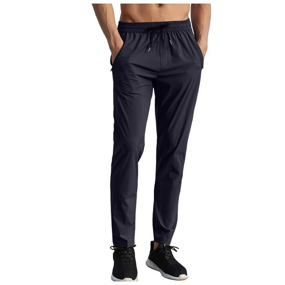 Men's Casual Pants Sports Pants Men's Autumn Thin Slim Fit Breathable Wear Straight Quick Drying Casual Woven Running Trousers For Men Grey 4XL