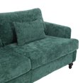 thumbnail image 6 of 62'' Small Modern Loveseat Couch, Mid-Century Low Back Chenille 2-Seat Tufted Sofa Couch with 2 Pillows for Living Room, Bedroom, Office, Apartment, Dorm, Studio and Small Space (Emerald), 6 of 9