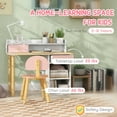 thumbnail image 6 of Qaba Kids Desk and Chair Set with Storage, Kids Study Desk for Bedroom & Study Room, Girls Boys Aged 3-8 Years, Pink, 6 of 9