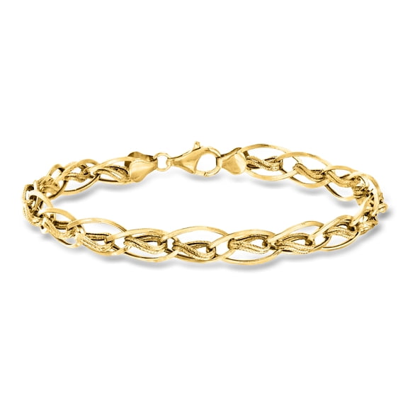Ross-Simons 10kt Yellow Gold Twisted Double-Oval Link Bracelet, Women's, Adult