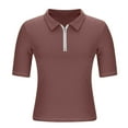 thumbnail image 5 of zbxnLI Women's Half Zip Shirts V Neck Collared Golf Tennis Shirt Lightweight Athletic Tops for Women, 5 of 7