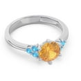 thumbnail image 3 of 2.15 Ct Round Cut Citrine & Blue Topaz Gemstone Sparkle Engagement Ring for Women Solid 18K White Gold Size 8 by Diamond-Capitals, 3 of 7