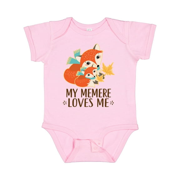 Inktastic My Memere Loves Me Fox Boys or Girls Baby Bodysuit
