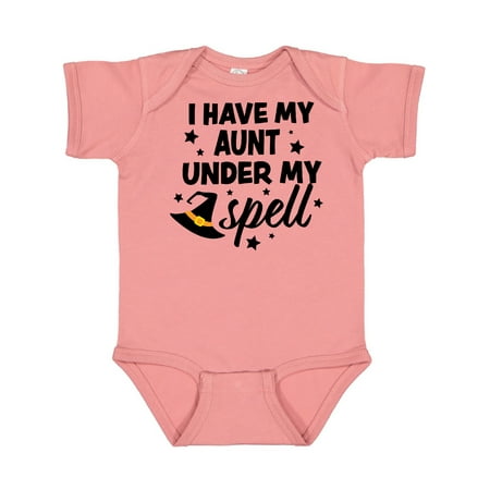 

Inktastic I Have My Aunt Under My Spell with Cute Witch Hat Gift Baby Boy or Baby Girl Bodysuit