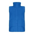 thumbnail image 6 of Women Puffer Vests Sleeveless Cropped Outerwear Warm Winter Lightweight Coat Stand up Collar down Jackets with Pockets New Blue L, 6 of 8