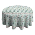 thumbnail image 4 of Light Blue Christmas Tree Pattern Round Tablecloth 60"x60",Wrinkle Wipeable Table Cloth for Kitchen Dining Room Picnic Patio Party, 4 of 6