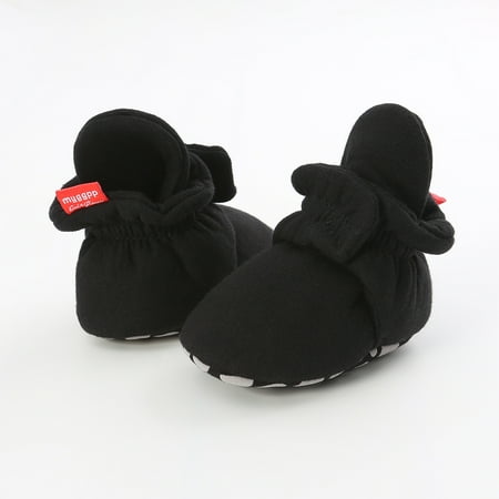 

TOWED22 Baby Girls Shoes Boots Infant Boys Girls Booties Shoes Snow Toddler Warming Prewalker First Baby Walkers Soft Baby Black