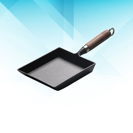 OATIPHO Rectangular Nonstick Frying Pan Black Flat Bottom Omelette Pan for Kitchen Use