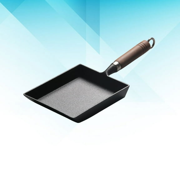 OATIPHO Rectangular Nonstick Frying Pan Black Flat Bottom Omelette Pan for Kitchen Use