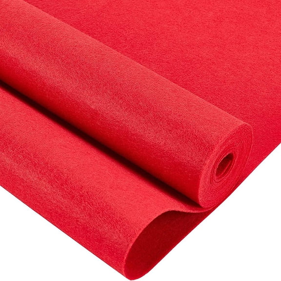 10FT 15.75 Inch Wide Red Felt Fabric Sheet Nonwoven Felt Roll Padding Felt Fabric DIY