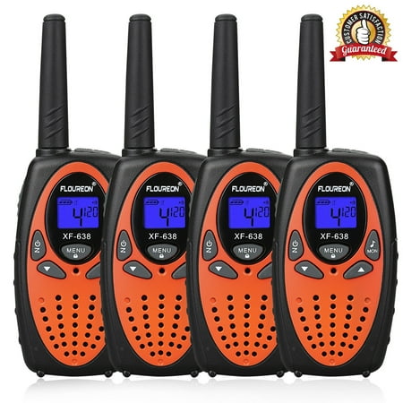 Handheld Radio Pouch - Kids Walkie Talkies, FLOUREON 22 Channel Two-Way Radio Best for Kids Long Range 3000M Handheld Outdoor Interphone/Portable Toy Radio Transceiver(4 Packs)